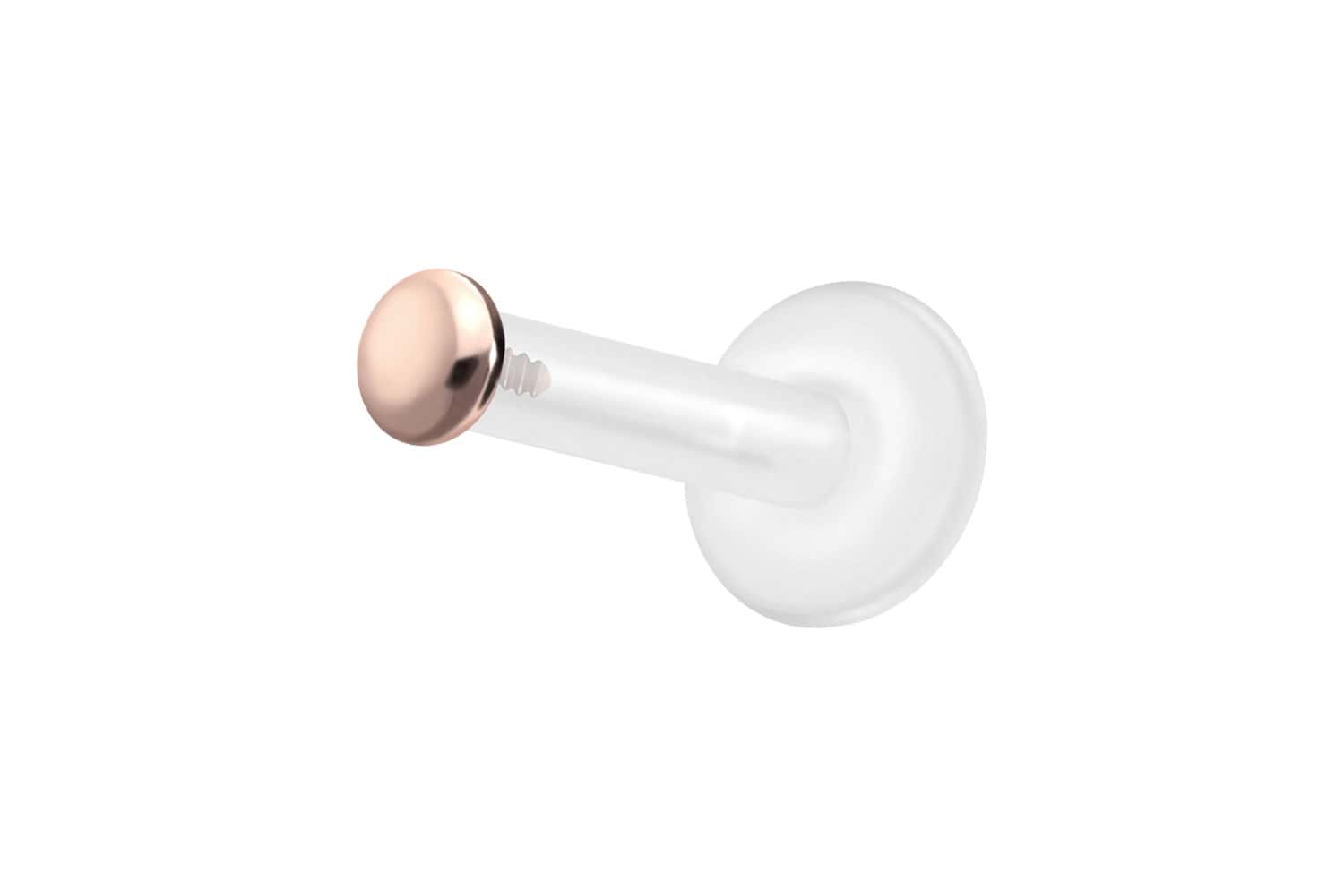 PTFE Labret mit Innengewinde + Titan-Aufsatz FLACH